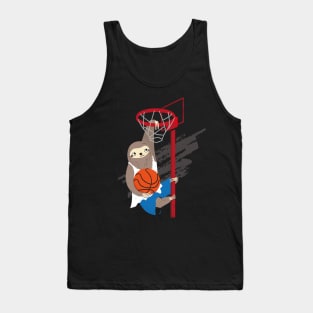 Sloth Basketball Funny Slam Dunk Tank Top